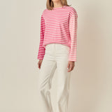 Stripe Colorblock Long Sleeve Tee