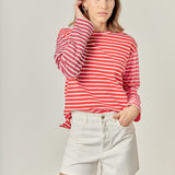 Stripe Colorblock Long Sleeve Tee