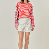 Stripe Colorblock Long Sleeve Tee
