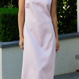 Satin Sleeveless Midi Dress