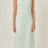 Satin Sleeveless Midi Dress