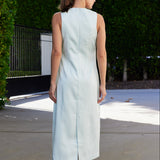 Satin Sleeveless Midi Dress