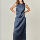 Satin Sleeveless Midi Dress