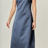 Satin Sleeveless Midi Dress