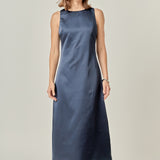 Satin Sleeveless Midi Dress