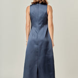Satin Sleeveless Midi Dress