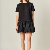 Bubble Mixed Media Mini Dress