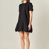 Bubble Mixed Media Mini Dress