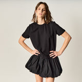 Bubble Mixed Media Mini Dress