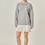 Polo Mixed Media Mini Dress