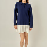 Polo Mixed Media Mini Dress