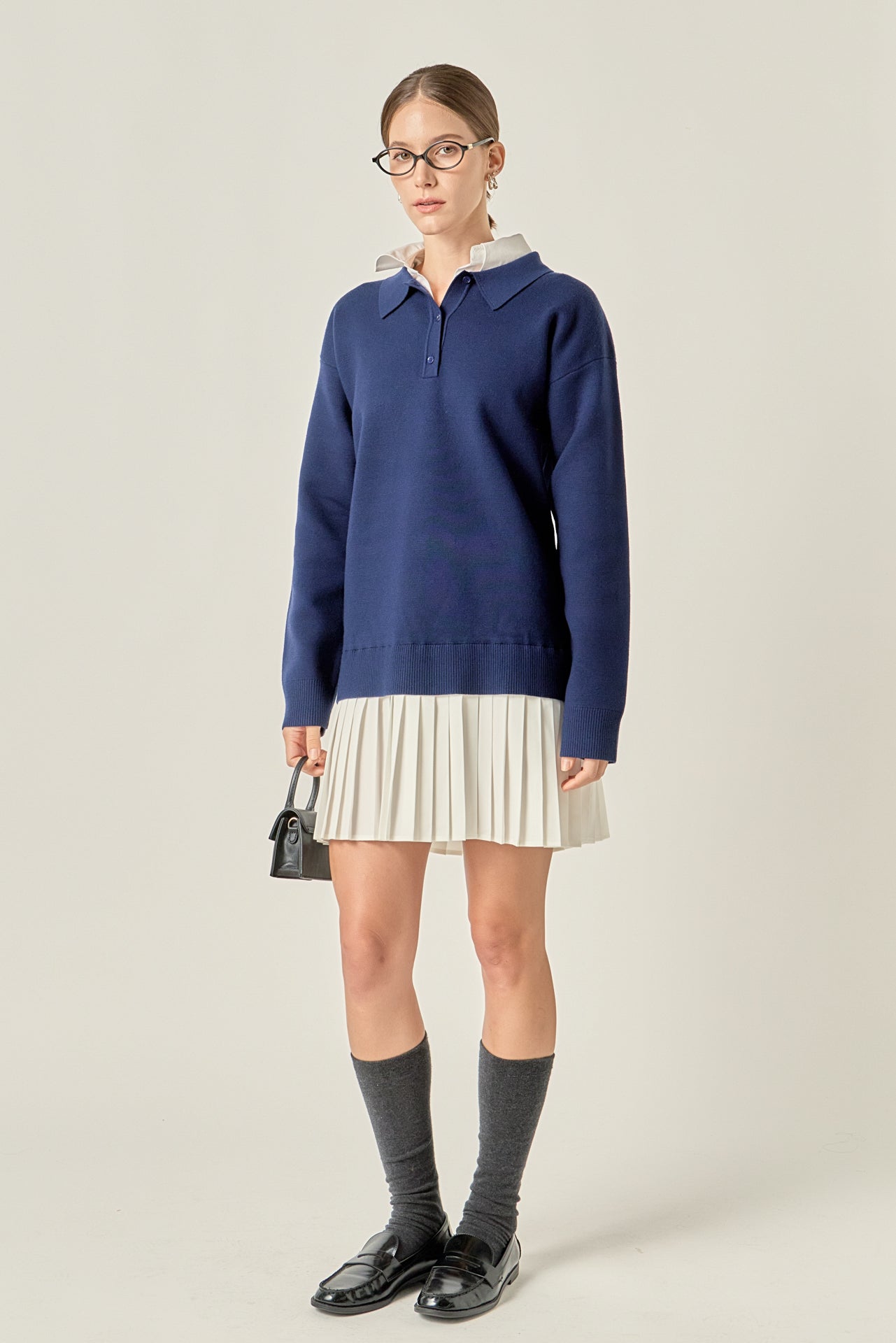 Polo Mixed Media Mini Dress