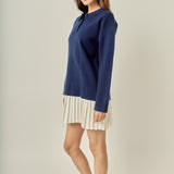 Polo Mixed Media Mini Dress