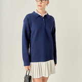 Polo Mixed Media Mini Dress