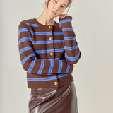 Striped Gold Button Cardigan