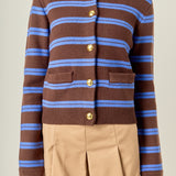 Striped Gold Button Cardigan