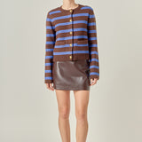 Striped Gold Button Cardigan
