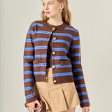 Striped Gold Button Cardigan