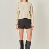 Crewneck Cable Sweater