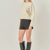 Crewneck Cable Sweater