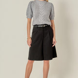 Puff Sleeve Cable Sweater Top