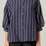 Stripe Balloon Sleeve Shirt