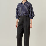 Stripe Balloon Sleeve Shirt