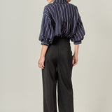 Stripe Balloon Sleeve Shirt