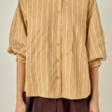 Stripe Balloon Sleeve Shirt
