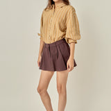Stripe Balloon Sleeve Shirt