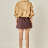 Stripe Balloon Sleeve Shirt