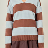 Striped Rugby Collared Sweater