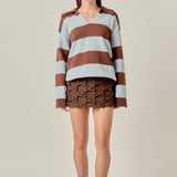 Striped Rugby Collared Sweater