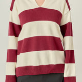 Striped Rugby Collared Sweater