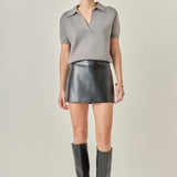 Faux Leather Skort