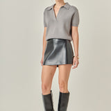 Faux Leather Skort