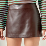 Faux Leather Skort