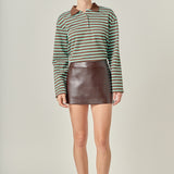 Faux Leather Skort