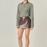 Faux Leather Skort
