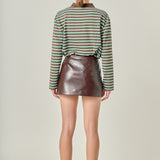 Faux Leather Skort