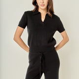 Polo Knit Short Sleeve Top