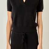 Polo Knit Short Sleeve Top