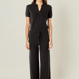 Polo Knit Short Sleeve Top