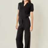 Polo Knit Short Sleeve Top