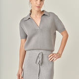 Polo Knit Short Sleeve Top