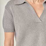 Polo Knit Short Sleeve Top