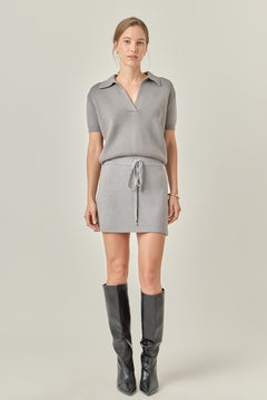 Polo Knit Short Sleeve Top