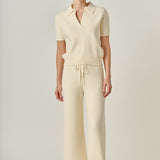 Polo Knit Short Sleeve Top