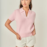 Polo Knit Short Sleeve Top