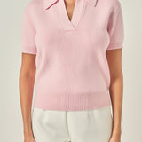 Polo Knit Short Sleeve Top